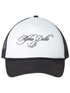 Cursive Alpha Delta Pi Black Trucker Hat