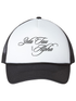 Cursive Zeta Tau Alpha Black Trucker Hat