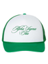 Cursive Alpha Sigma Tau Green Trucker Hat