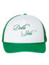 Cursive Delta Zeta Green Trucker Hat