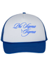 Cursive Phi Sigma Sigma Blue Trucker Hat