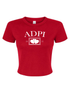 Double Heart Crop Tee- Alpha Delta Pi
