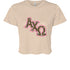 Slant Cheetah Alpha Chi Omega Crop Tee