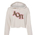 Slant Cheetah Alpha Omicron Pi Cropped Hoodie