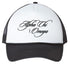 Cursive Alpha Chi Omega Black Trucker Hat