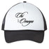 Cursive Chi Omega Black Trucker Hat