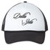 Cursive Delta Zeta Black Trucker Hat