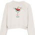 Santa Martini Cheers Crop Sweatshirt
