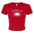 Double Heart Crop Tee- Alpha Omicron Pi