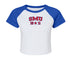 Southern Methodist Varsity Raglan Crop Tee